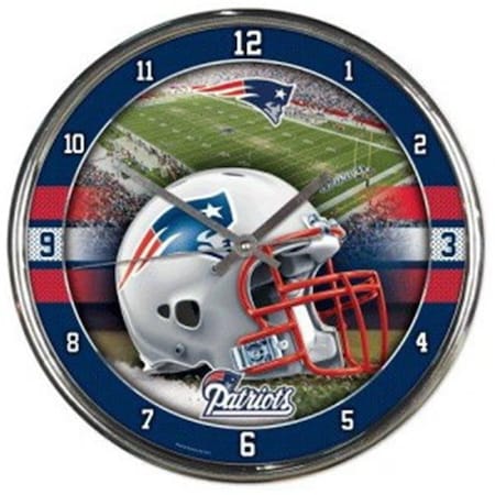 Wincraft New England Patriots Round Chrome Wall Clock 1094327913